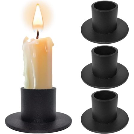 Kynttilänjalat Kynttilänjalat Musta 4 Kpl, Kartio Kynttilänjalka Rauta Vintage Retro Häät Kiitospäivä Joulu Adventti Ruokapöytä Takka Sisustus