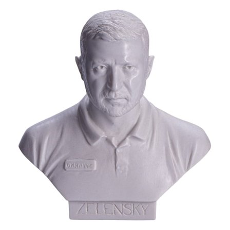 Marmor buste statue skulptur Ukraines præsident Volodymyr Zelensky 15 cm