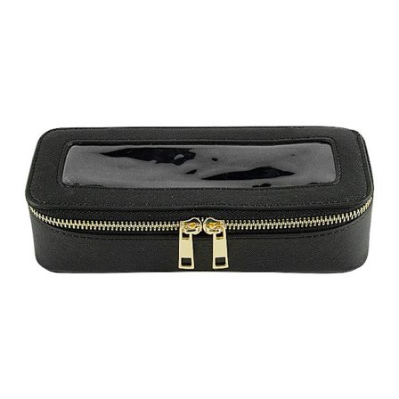 Svart oval PVC kosmetisk väska - Resesminkorganisator rektangel