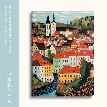 Fodral för iPad Air 4/5 10.9" Tri fold Pen Slot Röd Kakelhus Airbag Tecknad Mini Mjuk Penna