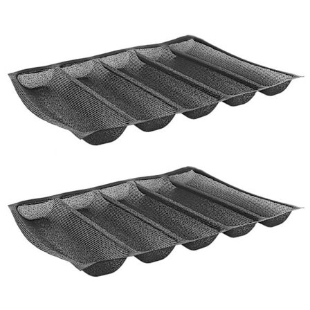 2 st Silikon 5-fack återanvändbara silform/brödform bakform livsmedelskvalitet