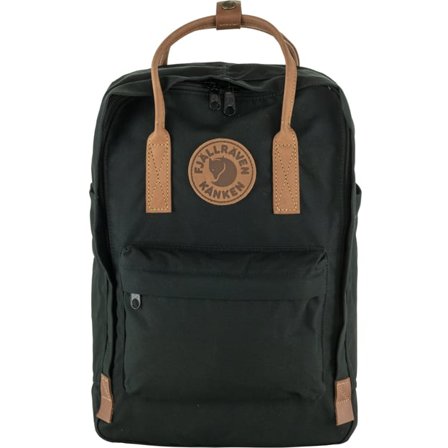 Fjällräven Kånken No. 2 Laptop 15 Bag in Black, G-1000/Leather