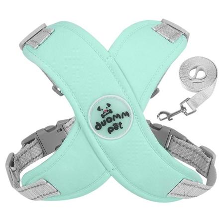 Hundsele Reflexväst med metall D-ring & koppel för små medelstora hundar Green L