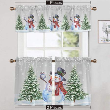 1/2 St Printed Snögubbe Print Draperier Paneler Xmas Kort Panel