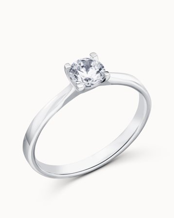 Solitairering Amber 18K Hvidguld Naturlig Diamant 0.30 Carat - Forlovelsesringe & Vielsesringe hos Vanbruun