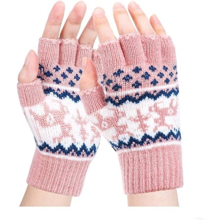 Fingerløse Handsker - Dame Vinter Varme Handsker Halv Finger Votter Strikkede Handsker Uld Votter Til Koldt Vejr Vindtætte