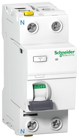 Schneider Electric Acti 9 iID Jordfeilbryter A, 2-polet 63 A, 30 mA, Stikkontakter & kabler