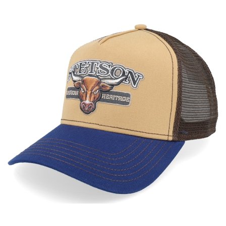 Stetson - Beige trucker Czapka Z Daszkiem - Bull Blue/Beige Trucker @ Hatstore
