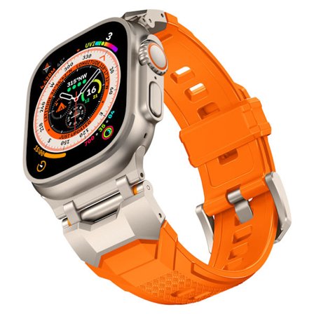 Kompatibel med Apple Watch Ultra 2/Ultra 49mm Armbånd for Menn Serie 9/8/SE 2/7/6/SE/5/4/3 49mm/45mm/44mm/42mm Sport Armbånd Titan Orange