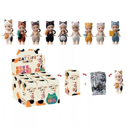 Sonny Angel HIPPERS - Original Mini Figur, Begränsad Upplaga, Förseglad Blind Box - Cat Life Serie 9st #8/NT/