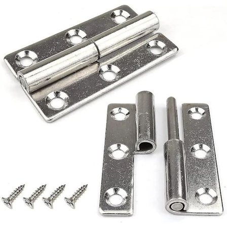 4-pakning Lyft-opp Dørhengsler, 2,5 tommer Kraftige Avtakbare 304 Rustfritt Stål Dørhengsler for Innvendige og Utvendige Dører Høyrehengslet