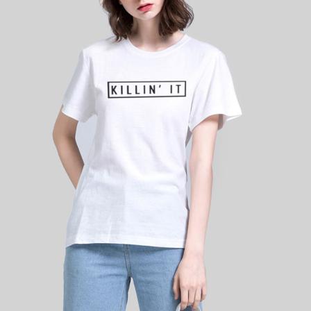 Killin It Simple Letter Print T-shirts Harajuku Tee Tops Casual