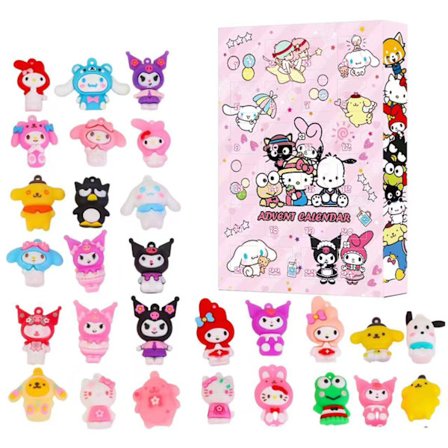 Ny Sanrio KT Cat Julnedräkning Överraskningskalender Box Sanrio 24-delars Juldags Blind Box