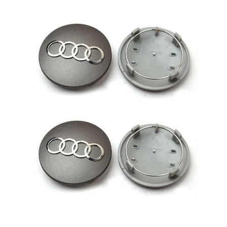 4 stk. Audi hjulkapsler med en udvendig diameter på 69 mm, kompatible med A4, A4L, A6L A
