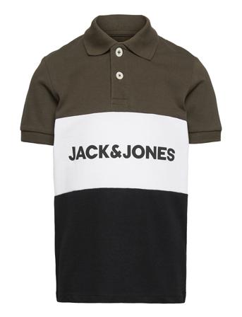 Jjelogo Blocking Polo Ss Jr T-shirts Polo Shirts Short-sleeved Polo Shirts Monivärinen/Kuvioitu Jack & J S