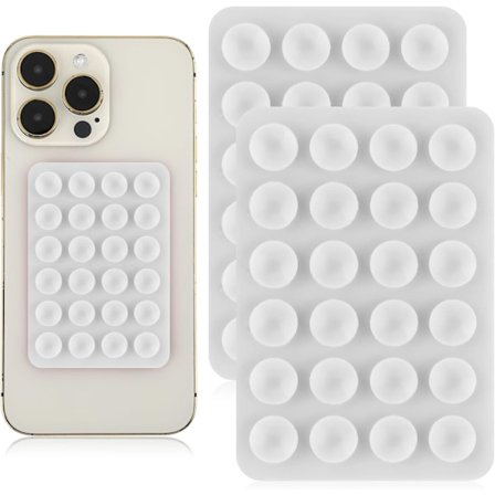 2-pakning Silikon Sugekopp Telefonholder, Sklisikkert Håndfritt Feste (Hvit) - Kompatibel med de fleste telefoner