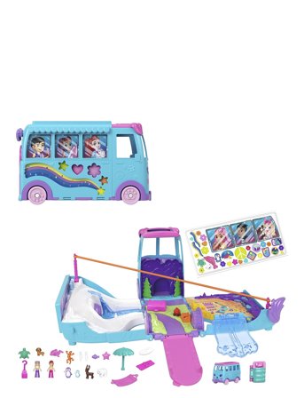 Polly Pocket Pet Mobile Adventure Playset With Micro Dolls & Transforming Camper Van, Pets & Toy Car - Multi/patterned - ONE SIZE