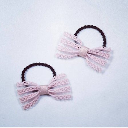 Hårbånd med blonderosette, lilla, 2 stk. - Busy Lizzie