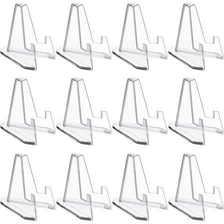 (4×4×5,4cm)12-pack Akrylplatthållare, Halkfri Klar Bildramshållare, Multifunktionellt Displayställ för Mynt, Fickur, Medaljer