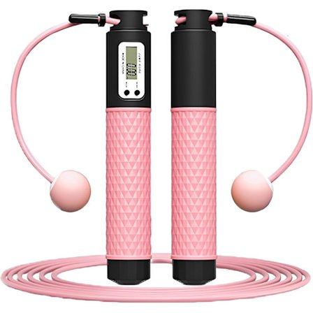 Hoppetau med teller, digitalt hurtig hoppetau, LCD-skjerm, for barn voksne fitness, justerbart tau, vektet og sklisikkert håndtak