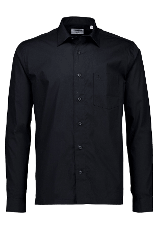 Lindbergh Straight Hemline Shirt L/S Skjortor Herr Svart L