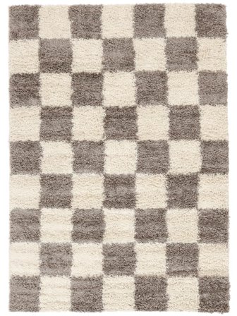 Ryamatta Rutig Chessie Greige/Off White Liten Oeko-Tex