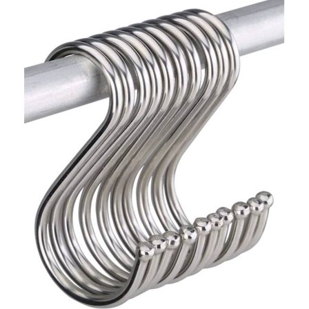 10 stk. S-kroge, 12 cm store S-formede kroge i rustfrit stål, tunge gryder, gave