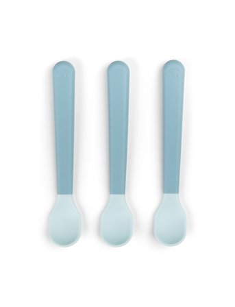 Done by Deer Foodie Easy-Grip Baby Spoon 3-Pack Blue - Blue - ONE SIZE