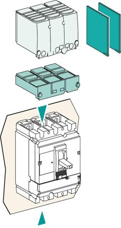 Schneider Electric LV429515 Berøringsvern Utførelse: 3P kort NSX100-250, Elfordeling & strømforsyning
