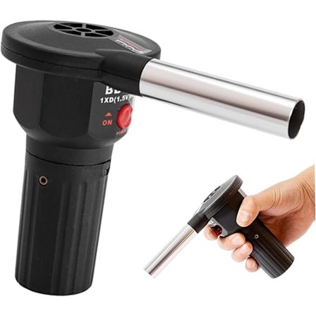 SHITOOMFE Luftvifte, Ildvifte for Grill, Bærbar Batteridrevet Luft, Praktiske Verktøy for Piknik, Camping, Kullgrill Utendørs