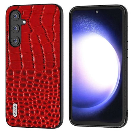 Til Samsung Galaxy S23 FE Krokodille Tekstur Ægte Ko Læder+PC+TPU Telefon Cover Stødsikkert