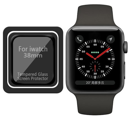 iWatch skärmskydd, 2-pack härdat glas med installationssats