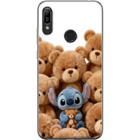 Kompatibel Mobilcover til Huawei Huawei Y6 (2019) Sød og sikker illustration med Stitch omgivet af bamser, der skaber en varm og legende følelse for
