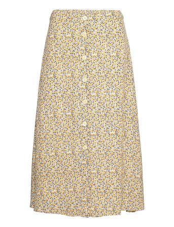 Lenzing Ecovero Button-Front Midi Skirt Yellow GAP