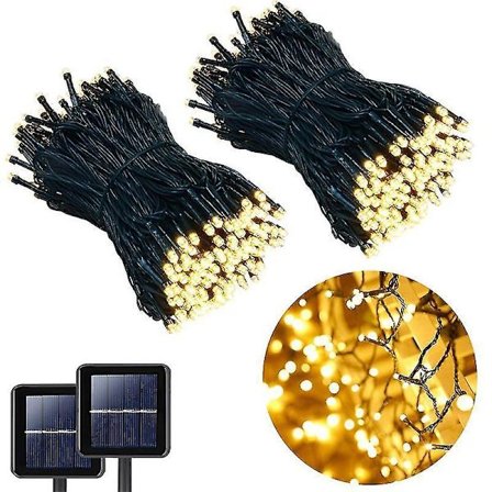 200 LED-julkulor med solceller för utomhusbruk