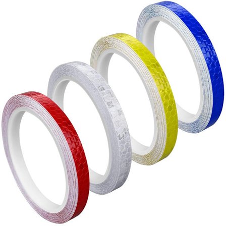 4 ruller - 1cm * 8m - Reflekterende tape - selvklæbende sikkerhedsmarkeringer - reflekterende strimler