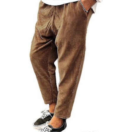 Herr Manchester Cord Look Raka Byxor Lediga Baggy Byxor