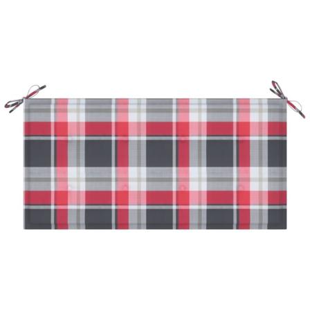 Vidaxl Dyna För Trädgårdsbänk Rött Rutmönster 100x50x4 Cm Tyg Multifärg