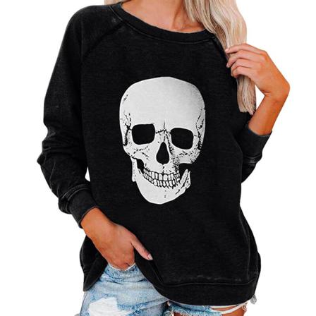 Toppar Med Print För Damer Halloween- Printed Tröja