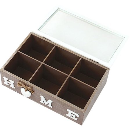 Europeisk stil gammeldags seks-ruters tre teboks tre oppbevaringsboks A