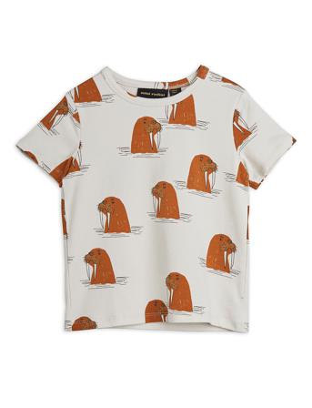 Walrus Aop Ss Tee Cream Mini Rodini