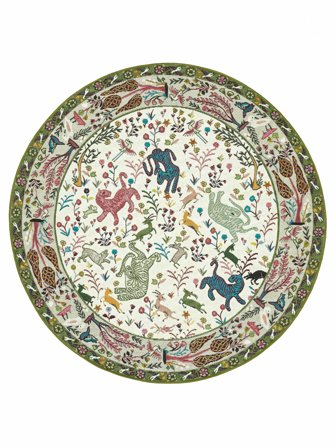 Washable Indoor/Outdoor Rug Tigras Green/Multicolor (Pastel) Round Oeko-Tex