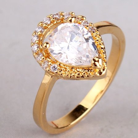 18 karat hvidguldbelagt ring