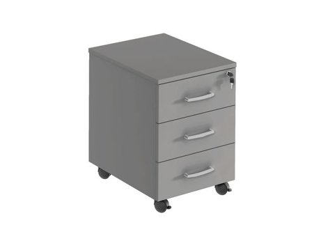 DENORD DESIGN Hurts mobil 3 lådig, djup 450mm grå - Lyreco - Kontorsmöbler och inredning - Bord och hurtsar - Hurtsar