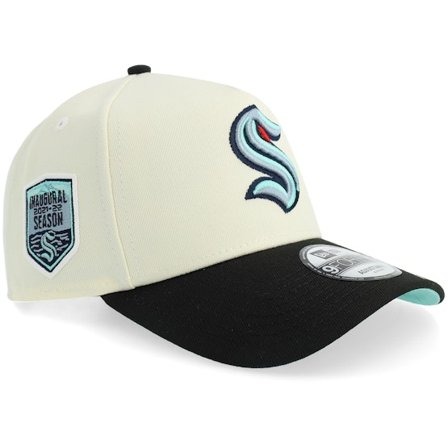 New Era - NHL White adjustable Czapka Z Daszkiem - Hatstore Exclusive x Seattle Kraken 9FORTY Inaugural Season 21-22 Chrome/Black A-frame Adjustable @
