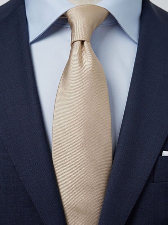 John Henric Men's Champagne Tie Plain Size 8