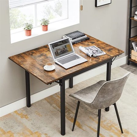 Sammenleggbart bord for 2-4 personer for små rom - Rustic Brown/svart