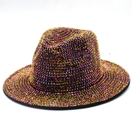 Mode paljett Fedora hatt