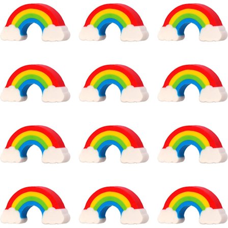 12 stk regnbue viskelær fargerik viskelær malingsviskelær