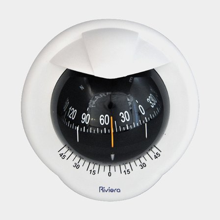 Riviera skottmonterad kompass Polare, vit/svart